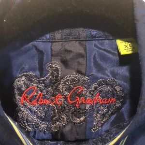 Midnight Blue mens dress shirt w pinstripe detail